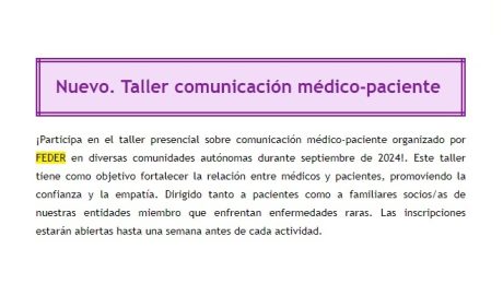 taller feder comunicación médico paciente